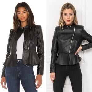 Lamarque Shai Leather Jacket Black